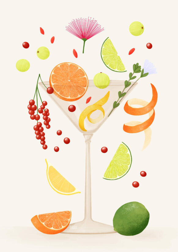 Spring Fruit Illustration