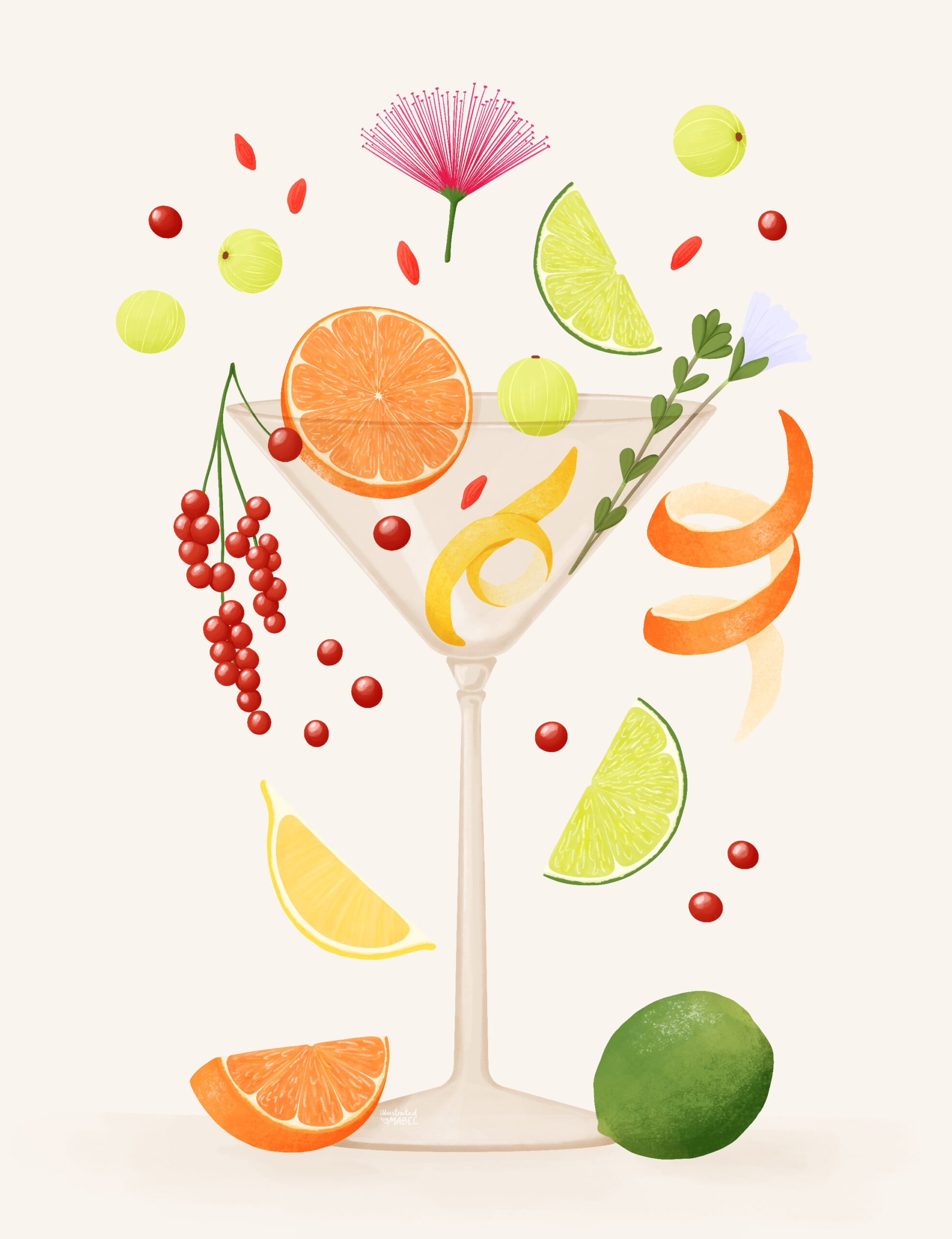 Spring Fruit Illustration