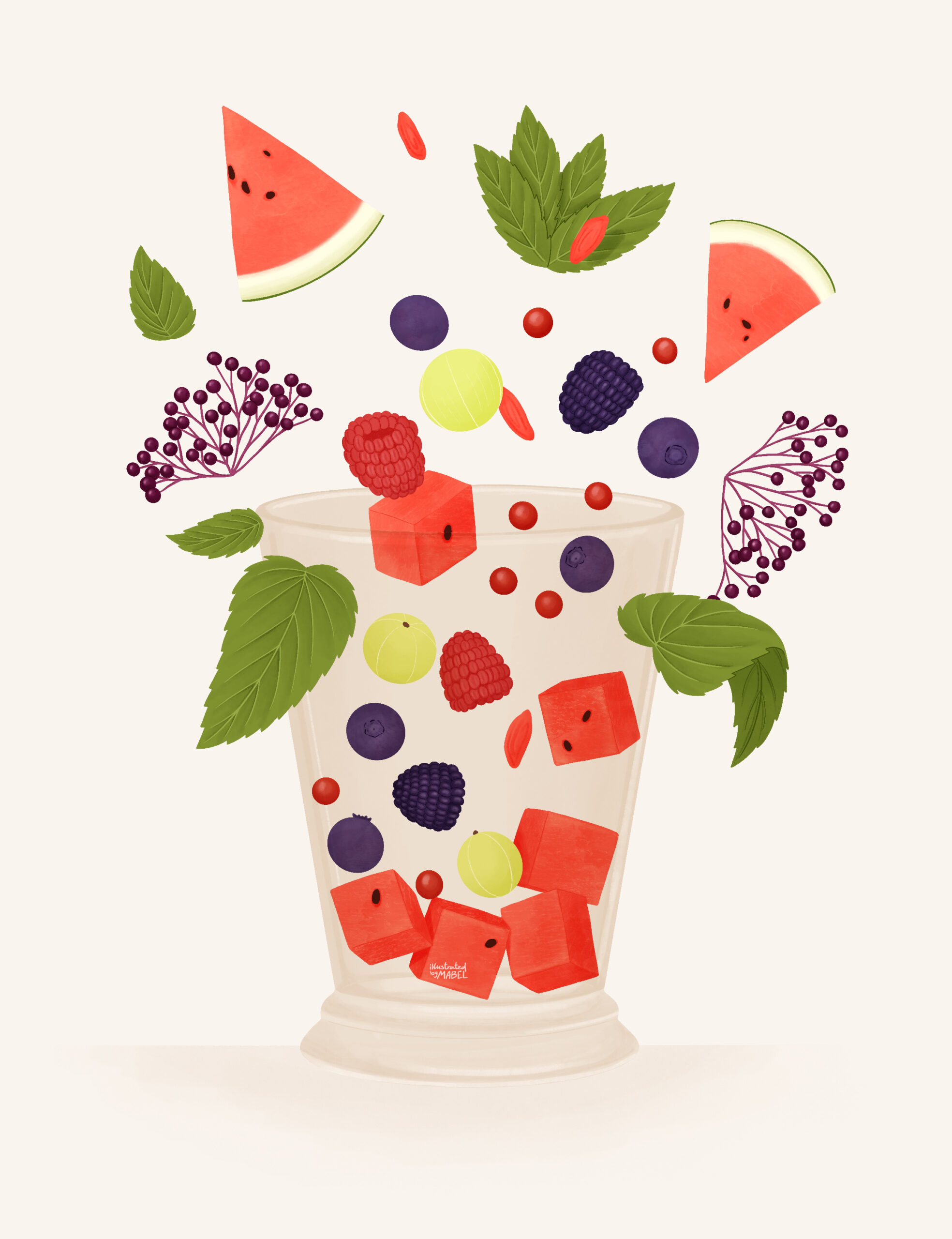 Summer Fruit Illustration