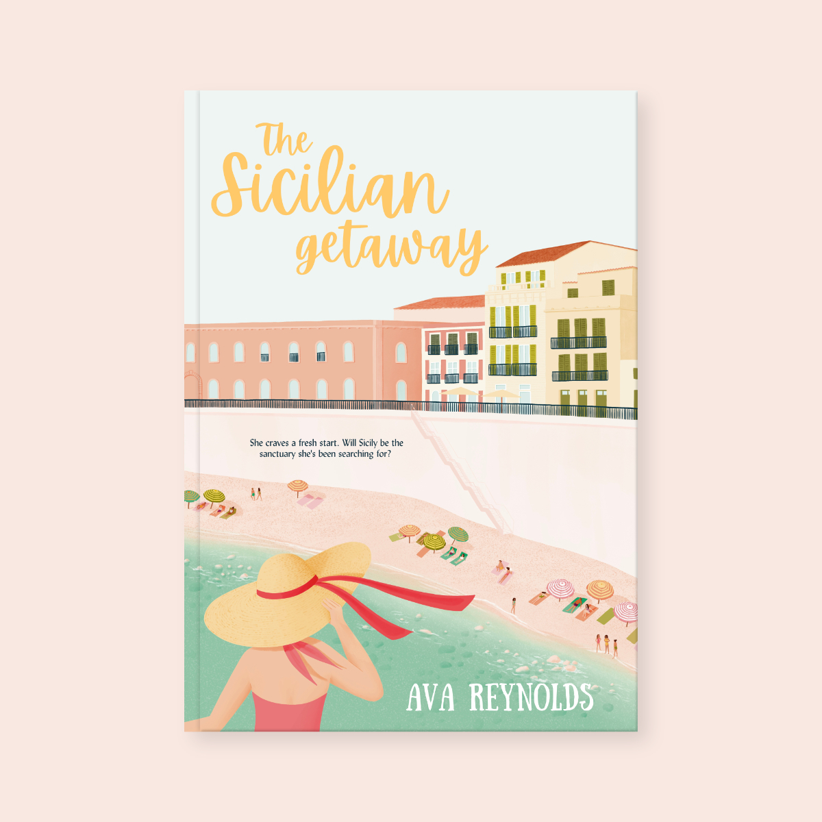 The Sicilian getaway Romance Book Cover by freelance illustrator Mabel Sorrentino_Illustrated By Mabel