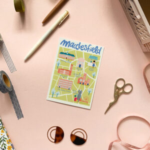 Macclesfield map postcard