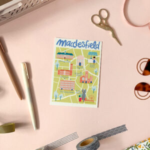 Macclesfield map postcard