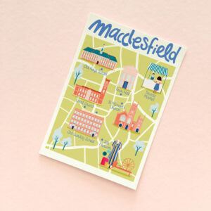 Macclesfield map postcard