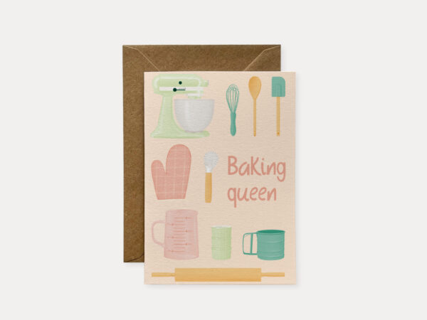 Baking Mothers Day card, Cute mum baking card, Baking birthday card, Star baker card, Card for baker | Plastic free card, blank card