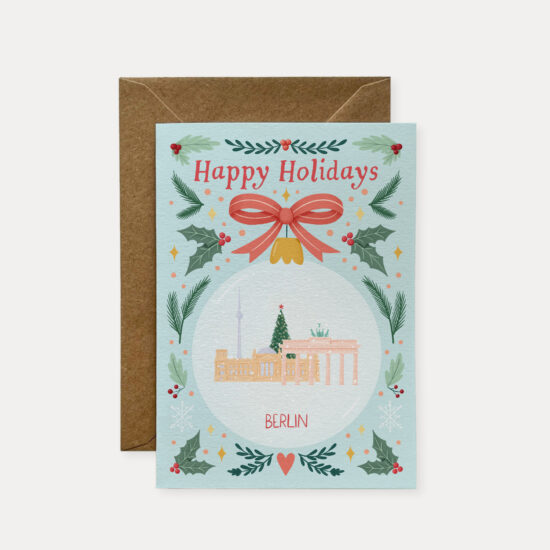 Berlin Christmas Card, travel Christmas card, Holiday card for traveler, Travel festive card, Greeting card, happy holidays card