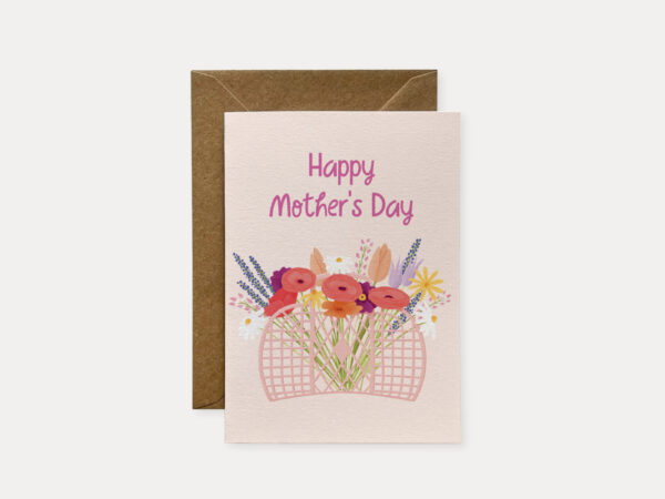 Floral Mother's Day card, Happy Mothers Day card, Cute Mothers Day card from daughter