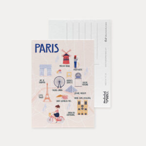 Map of Paris postcard