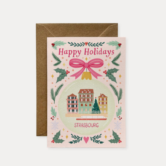 Strasbourg Christmas Card, travel Christmas card, Holiday card for traveler, Travel festive card, Greeting card, happy holidays card