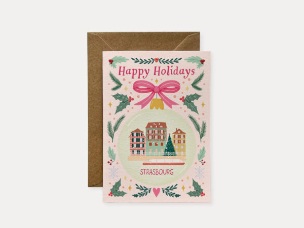 Strasbourg Christmas Card, travel Christmas card, Holiday card for traveler, Travel festive card, Greeting card, happy holidays card