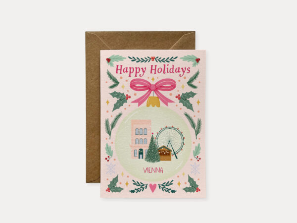 Vienna Christmas Card, travel Christmas card, Holiday card for traveler, Travel festive card, Greeting card, happy holidays card