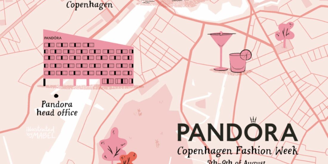 Blog cover of the illustrated map of Copenhagen created for Pandora