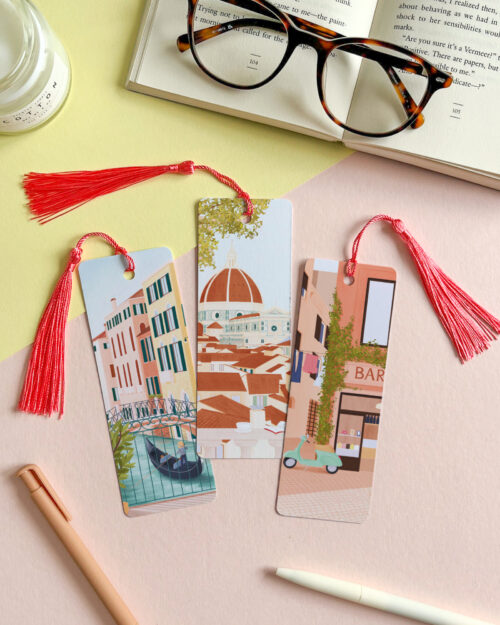 Rome bookmark, Venice bookmark, Florence bookmark